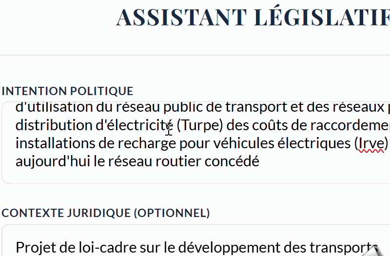 Démo Assistant législatif